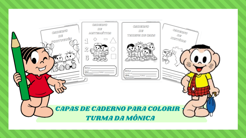 capas de caderno - tema turma da mônica