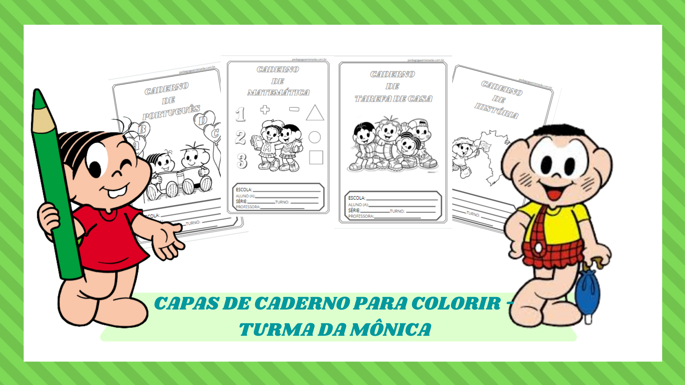 Capas De Caderno Tema Turma Da Mônica Para Imprimir Pedagoga Antenada 5418
