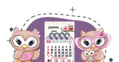 calendário 2022 corujinha