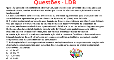 Questões de concurso para professor- Sobre a LDB