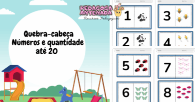 quebra-cabeça dos números e quantidades