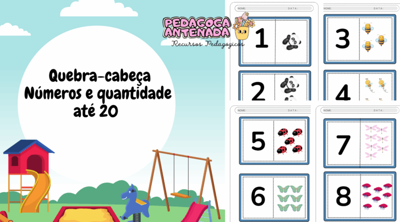 quebra-cabeça dos números e quantidades